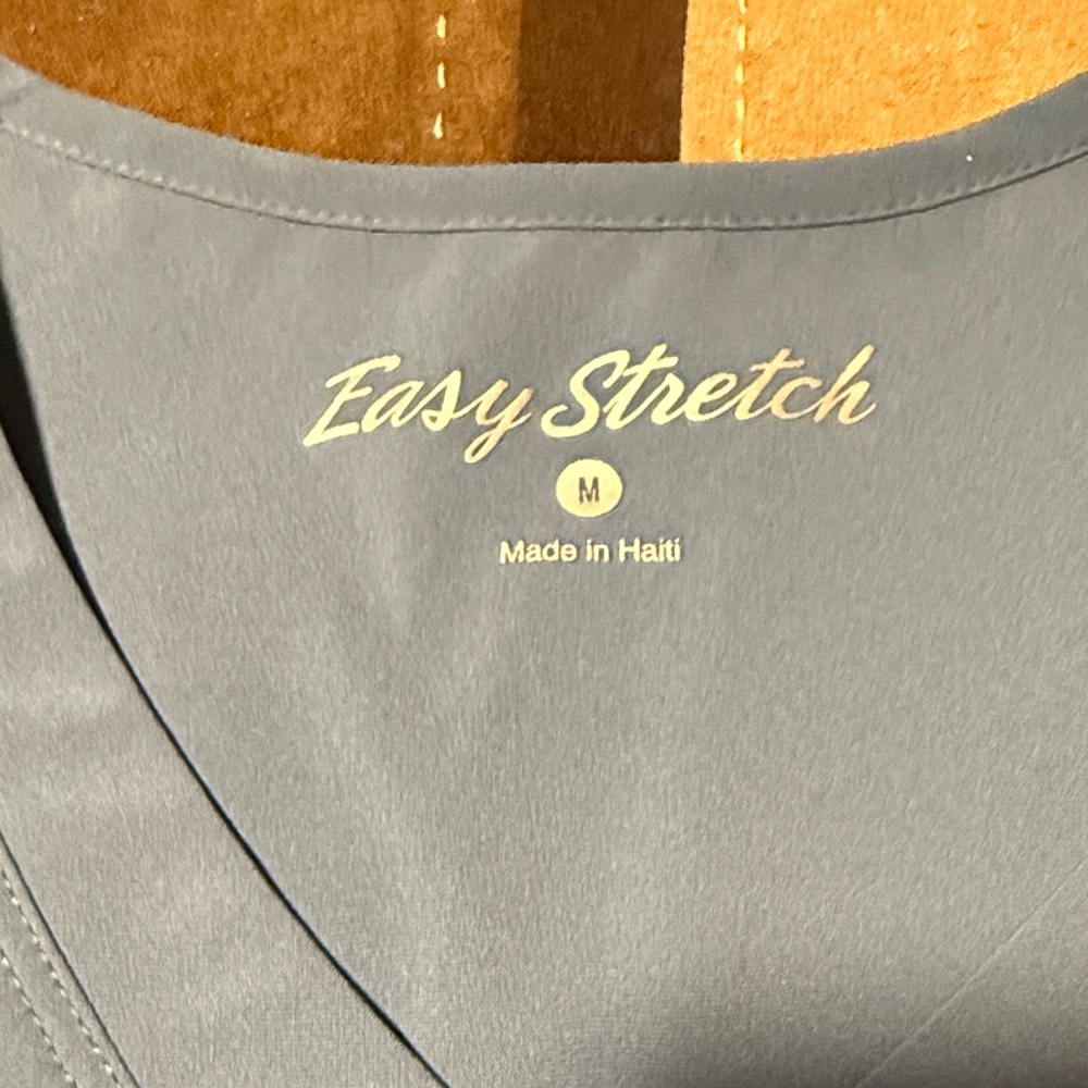 Easy Stretch Slate Blue V-Neck Scrub Top - Picture 3 of 7